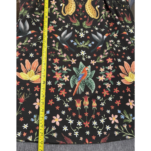 Averie Blaise Pleated Midi Dress Vibrant RainForest Print Black Size 3XL (14) - Picture 5 of 8